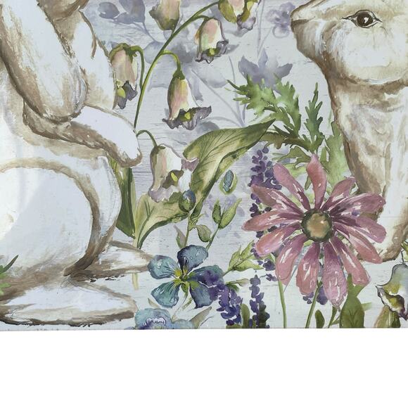 LAUREL HOME Floral Garden EASTER Bunny Cork Back Placemats 11x15 Set of 4 NEW - Picture 13 of 16